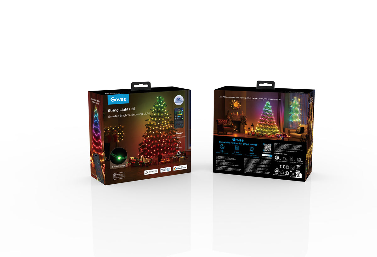 Govee Christmas string lights 2 retail boxes for RGBICW smart outdoor light kit
