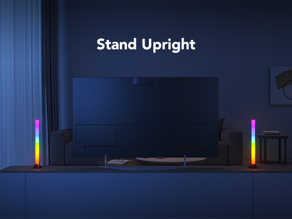 RGBIC smart TV light bars twin pack, two vertical glowing side strips for TV