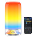 RGBIC smart table lamp with glowing orange, yellow, and blue gradient light