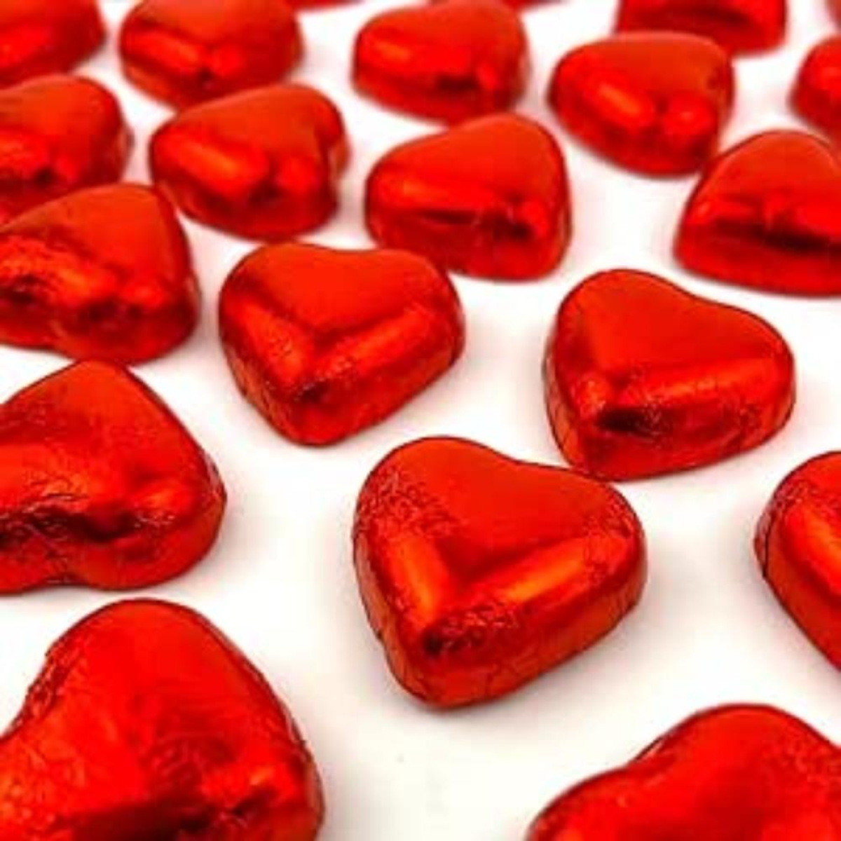 Red heart-shaped chocolates