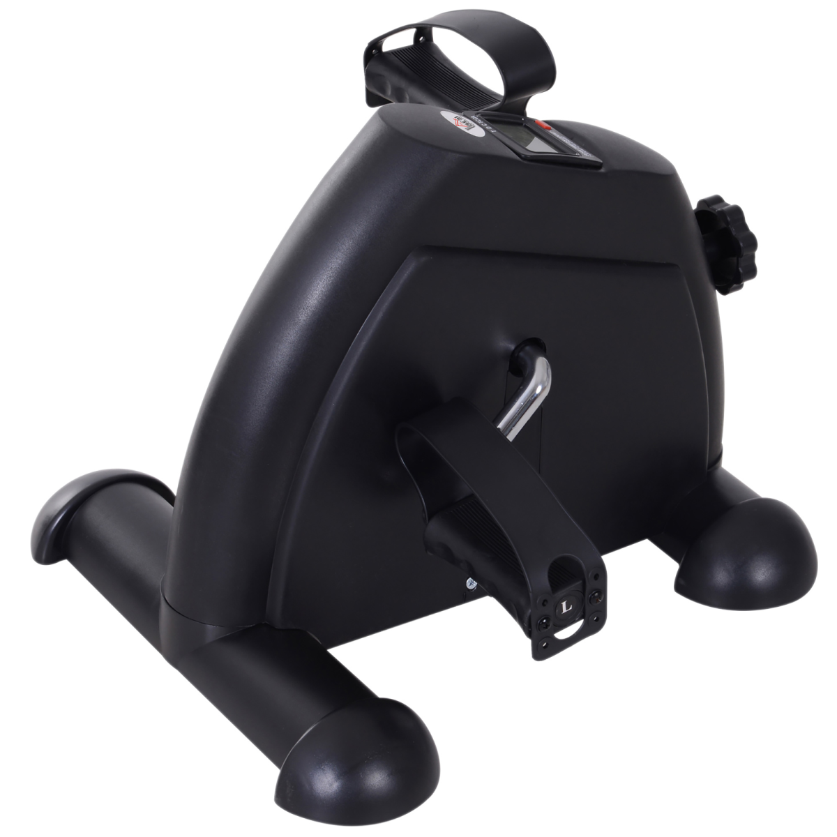 HOMCOM black mini exercise bike with handle grips and pedal bars