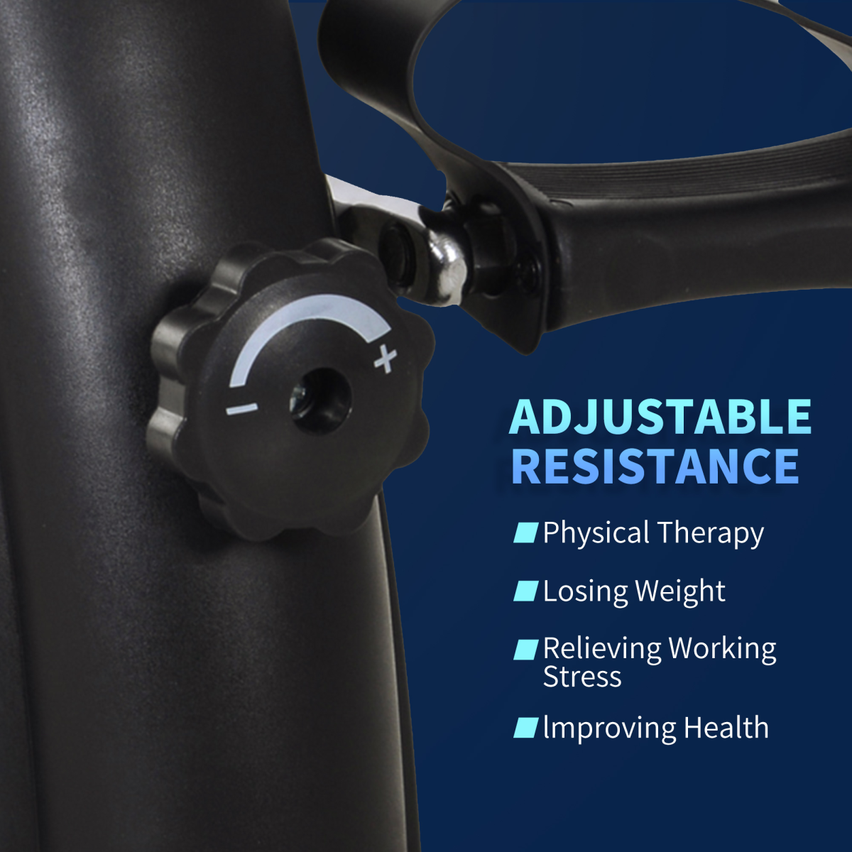 HOMCOM black pedal exerciser adjustable resistance dial on the side