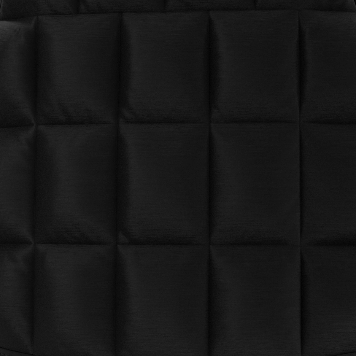 Black padded fabric panels with quilted texture for a weighted vest