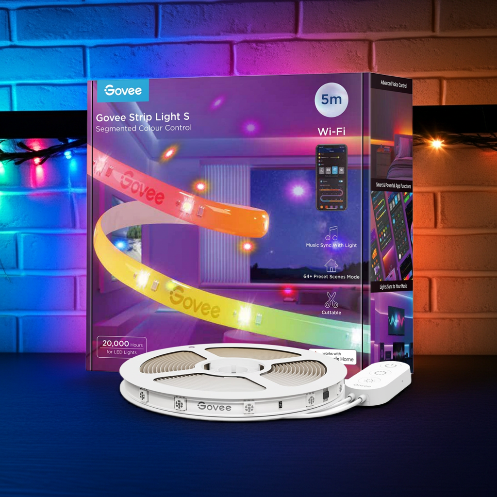 Govee smart LED strip light reel with control module and boxed starter kit