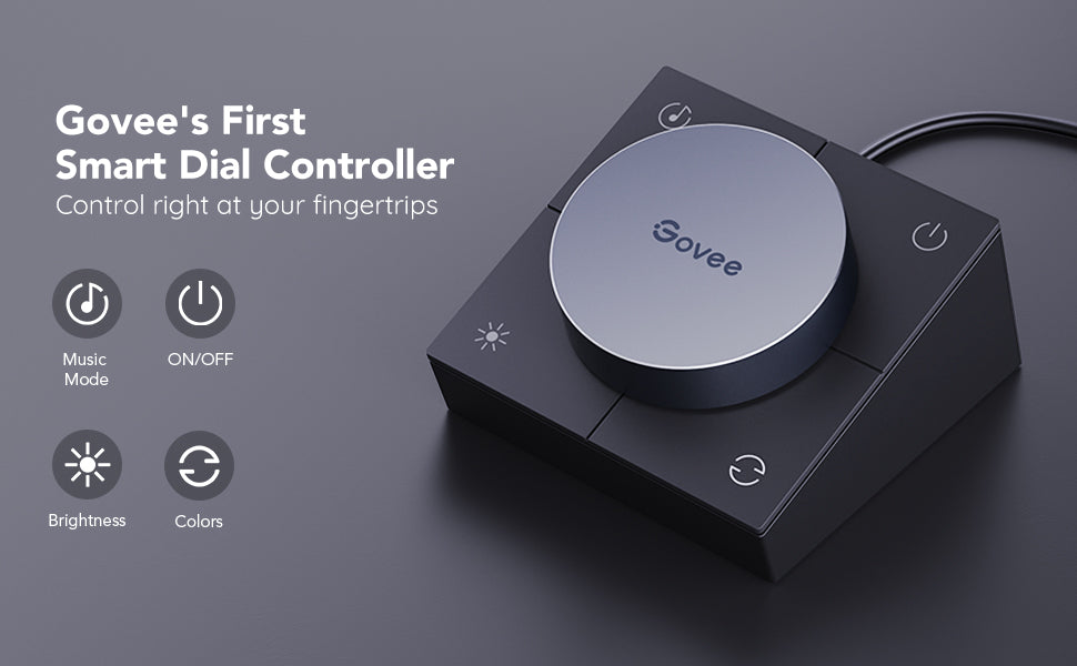 Smart dial controller base with circular top for gaming light bars.