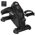 HOMCOM black mini exercise bike with LCD monitor and pedal arms