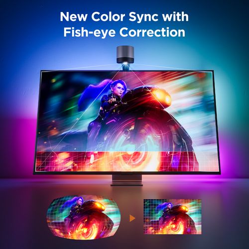 LED TV backlight with color sync effects on a flat-screen TV